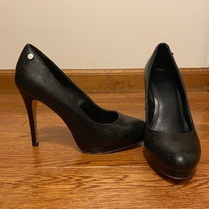 Calvin Klein Black Leather Gilda Heels